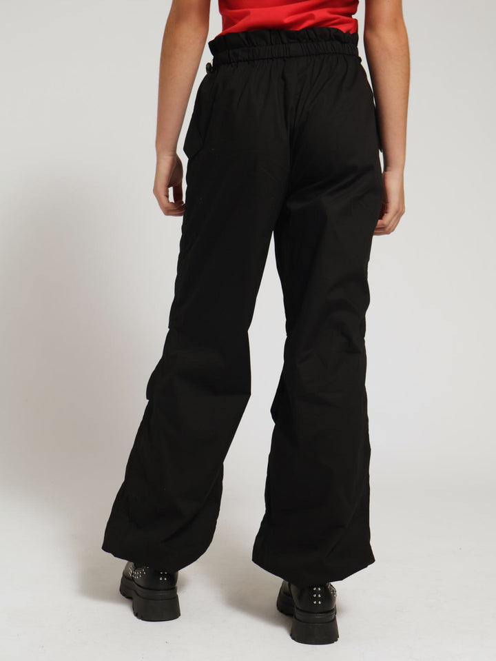 Girls Cuffed Cargo Jogger - Black