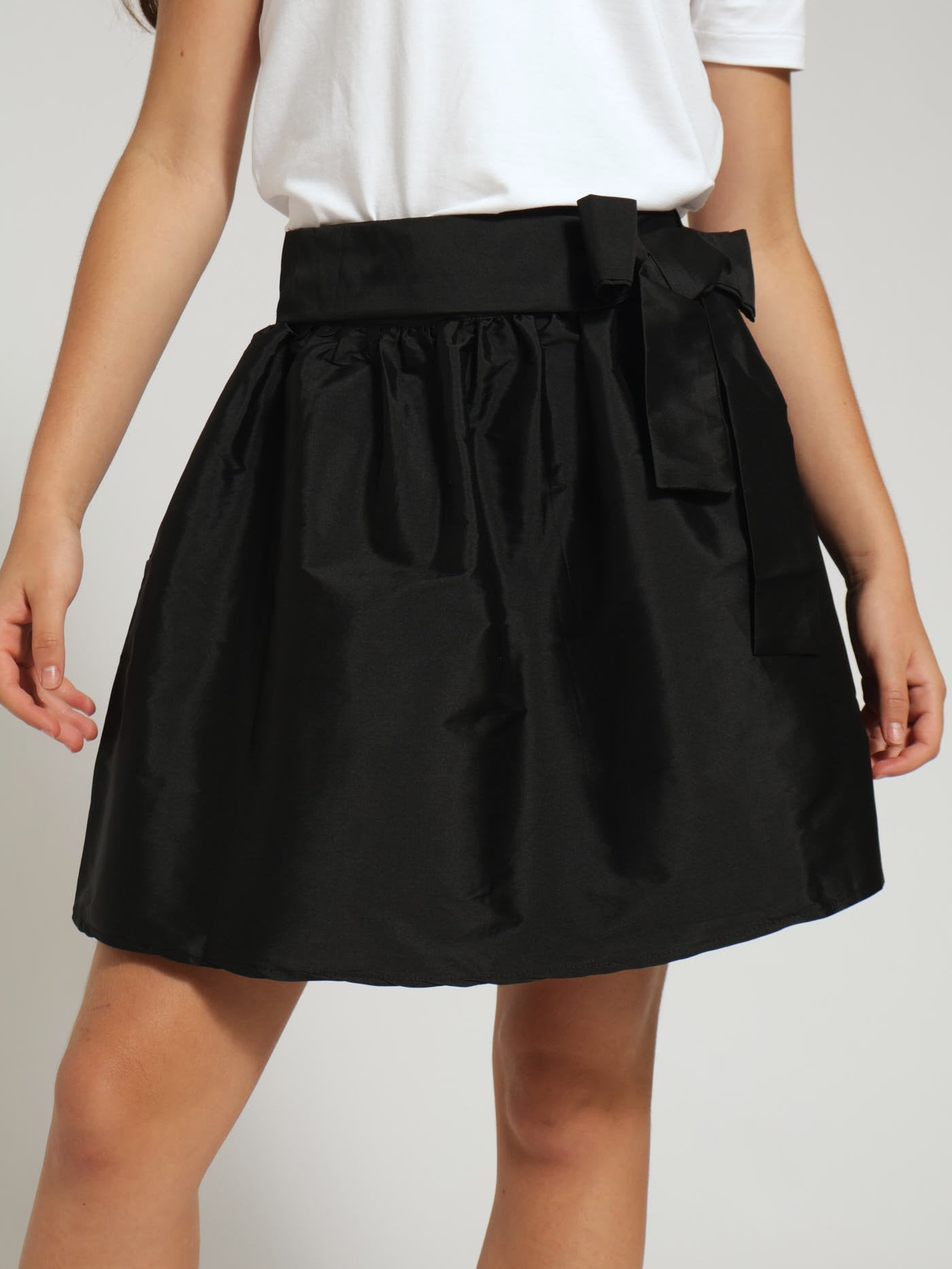 Girls Bow Tafetta Skirt - Black – Edgars