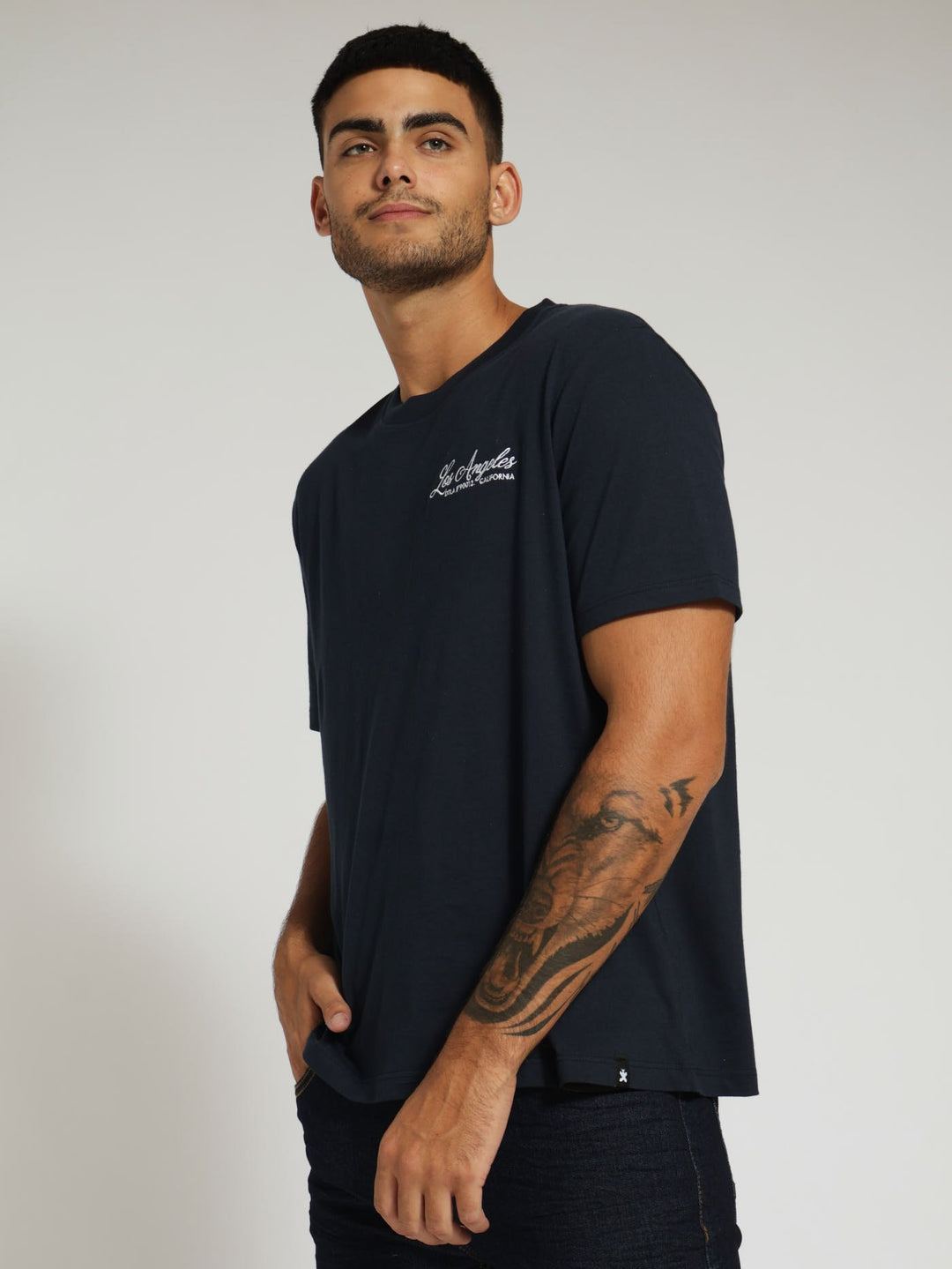 Los Angeles Front & Back Tee - Navy