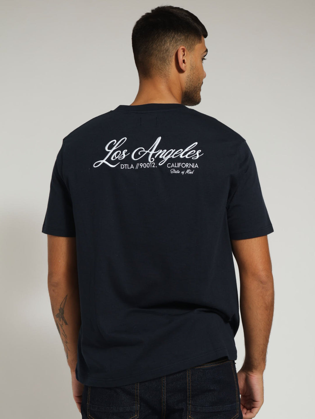 Los Angeles Front & Back Tee - Navy