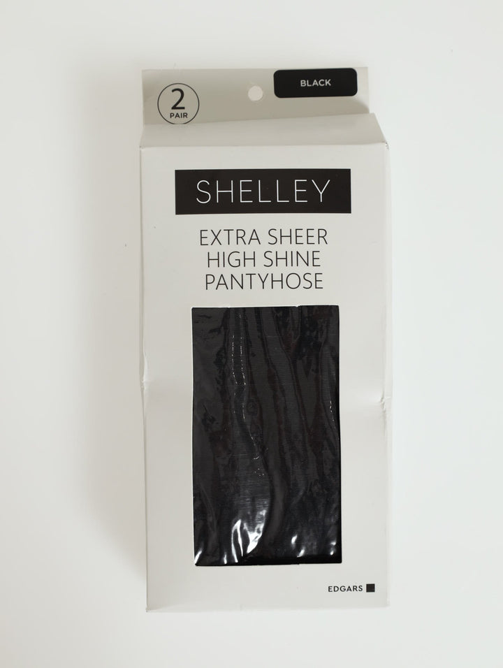 2 Pack Extra Sheer High Shine Hoisery - Black