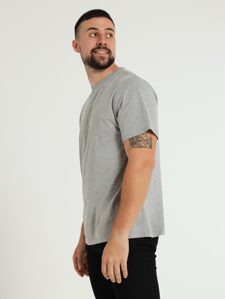 Basic Crew Neck Tee - Grey Melange