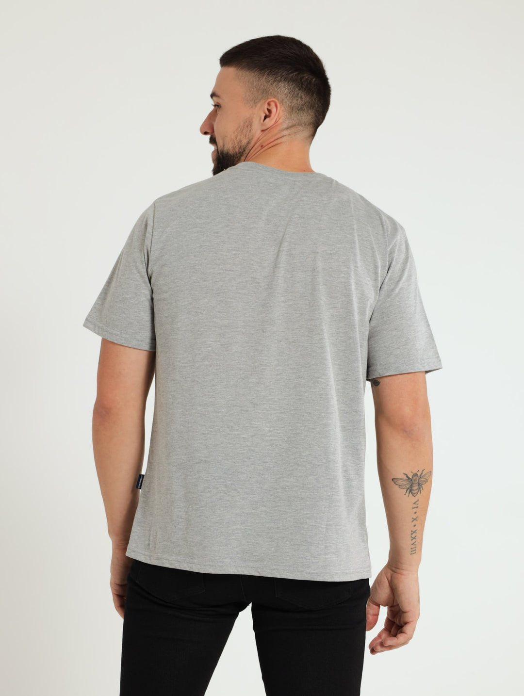 Basic Crew Neck Tee - Grey Melange