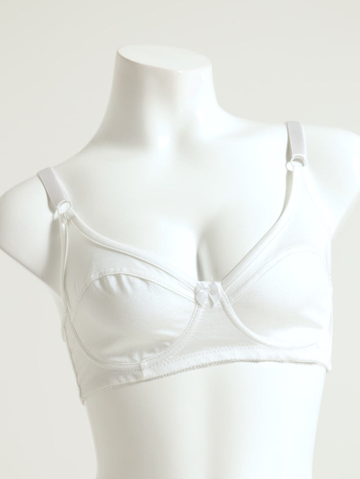 2 Pack Shiny Panel Cup Bra - Beige/White