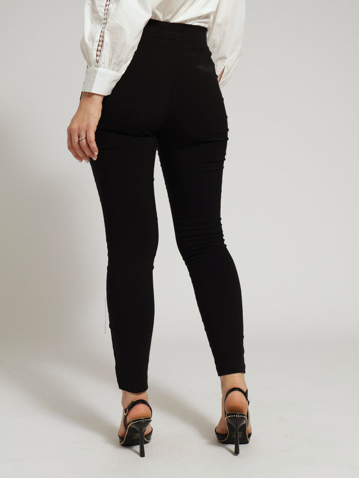 Smart Zip Skinny Pants - Black