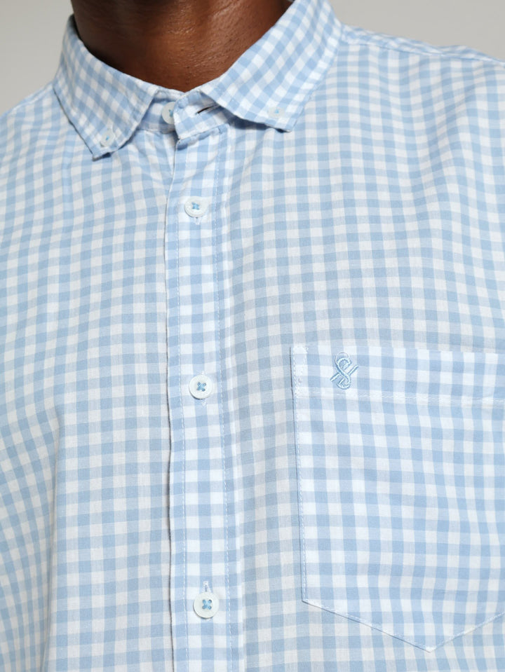 Gingham Shirt - Light Blue