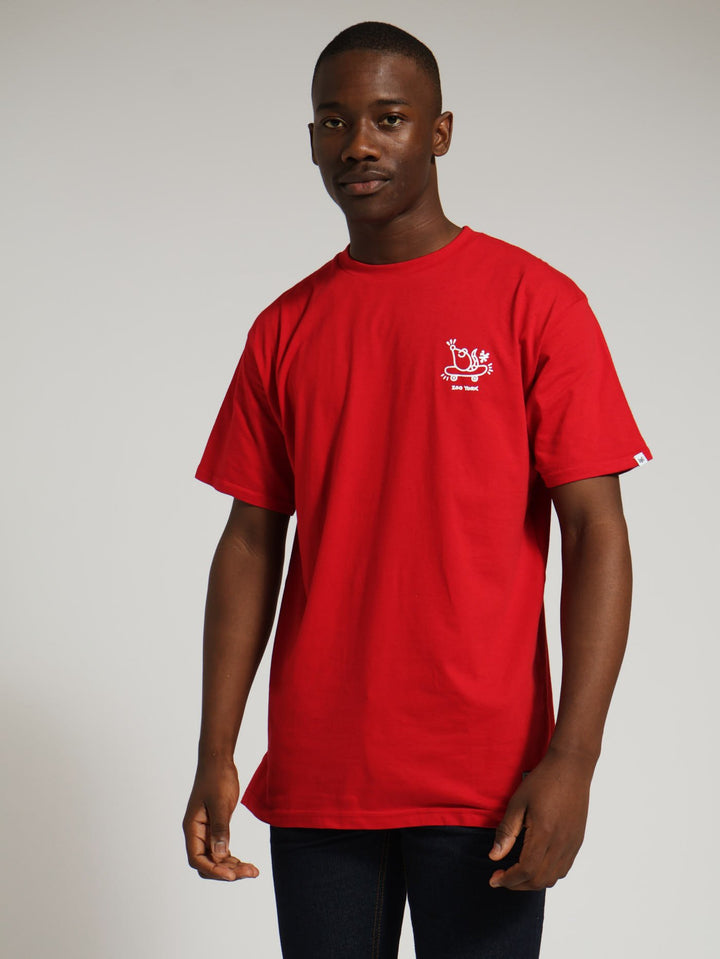 Front & Back Print Tee - Red