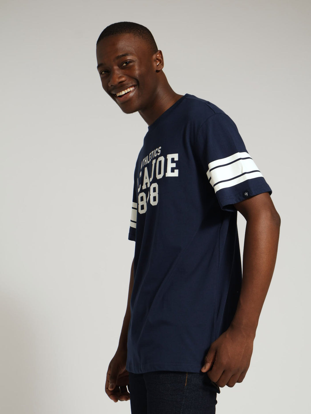 Flock Print Tee - Navy