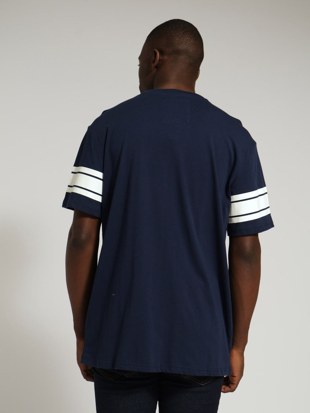 Flock Print Tee - Navy