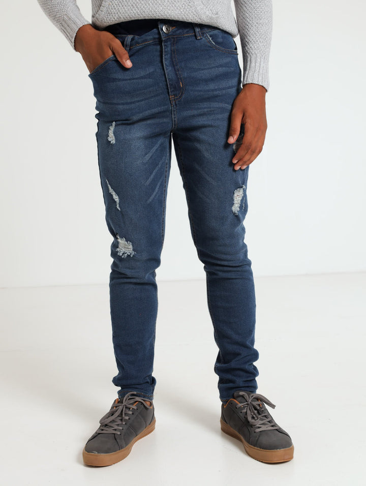 Rip And Repair Denim Jean - Blue