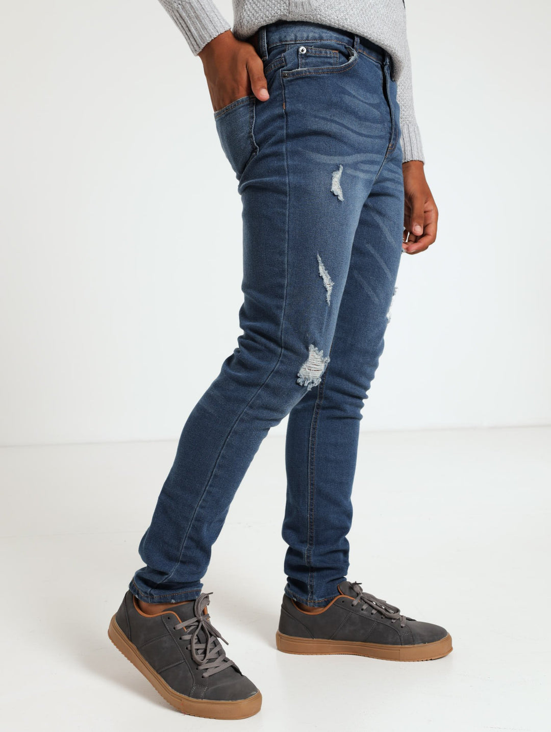 Rip And Repair Denim Jean - Blue