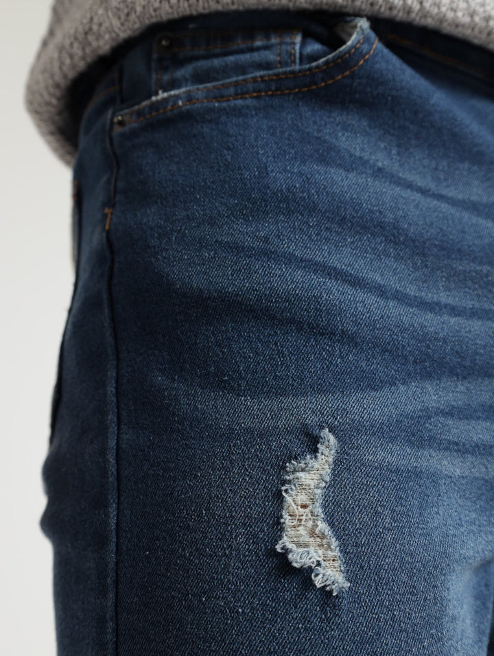 Rip And Repair Denim Jean - Blue