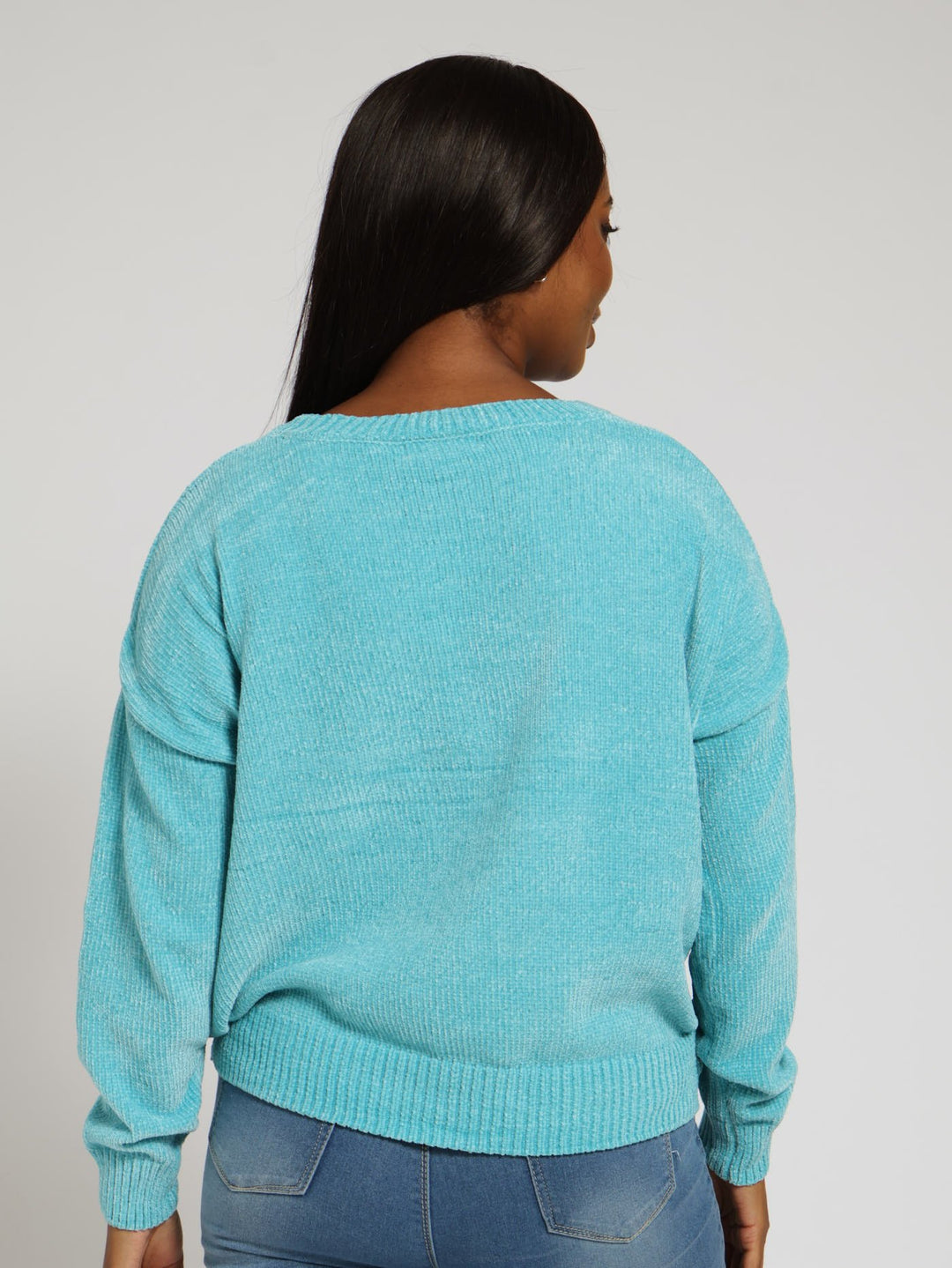 Chenille Pullover - Aqua