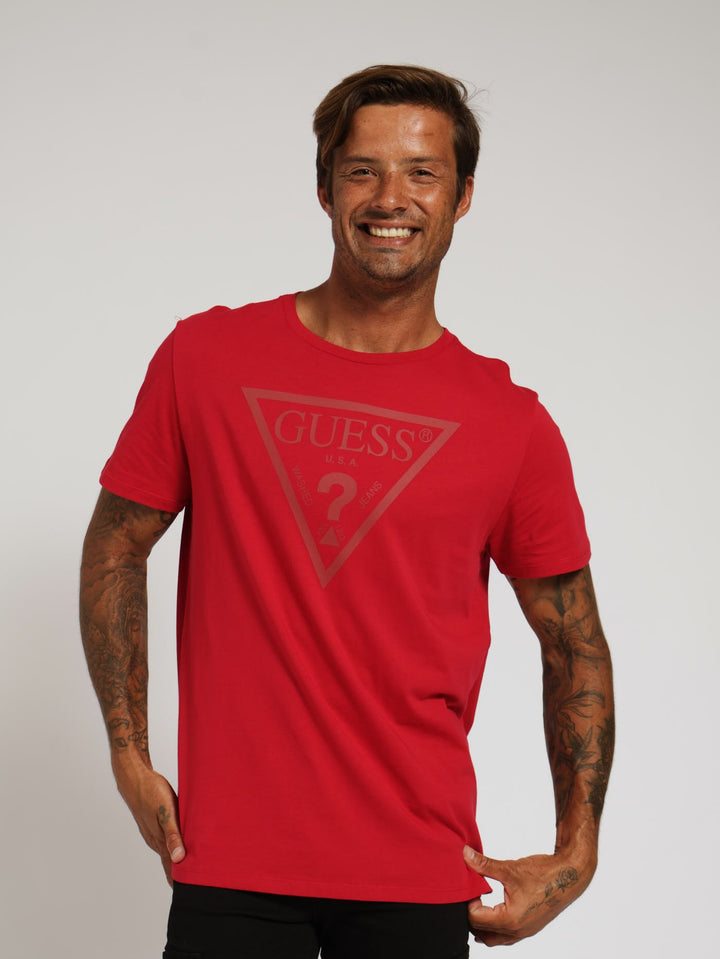 Printed Triangular Tee - Red