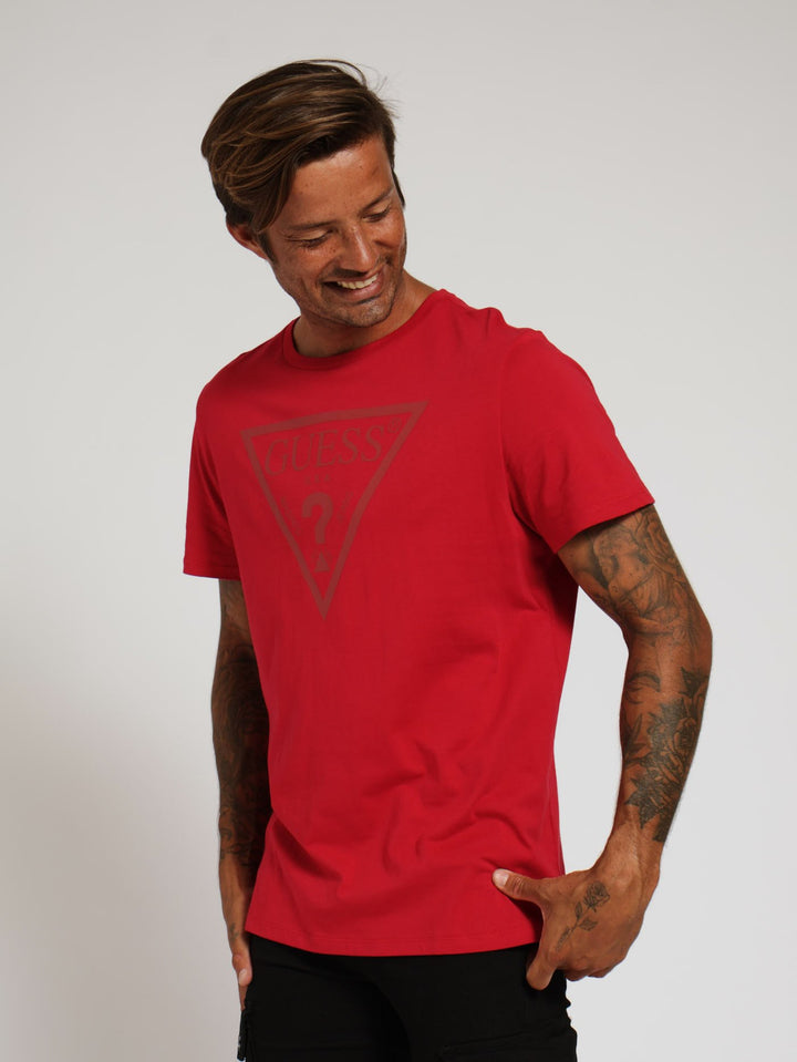 Printed Triangular Tee - Red