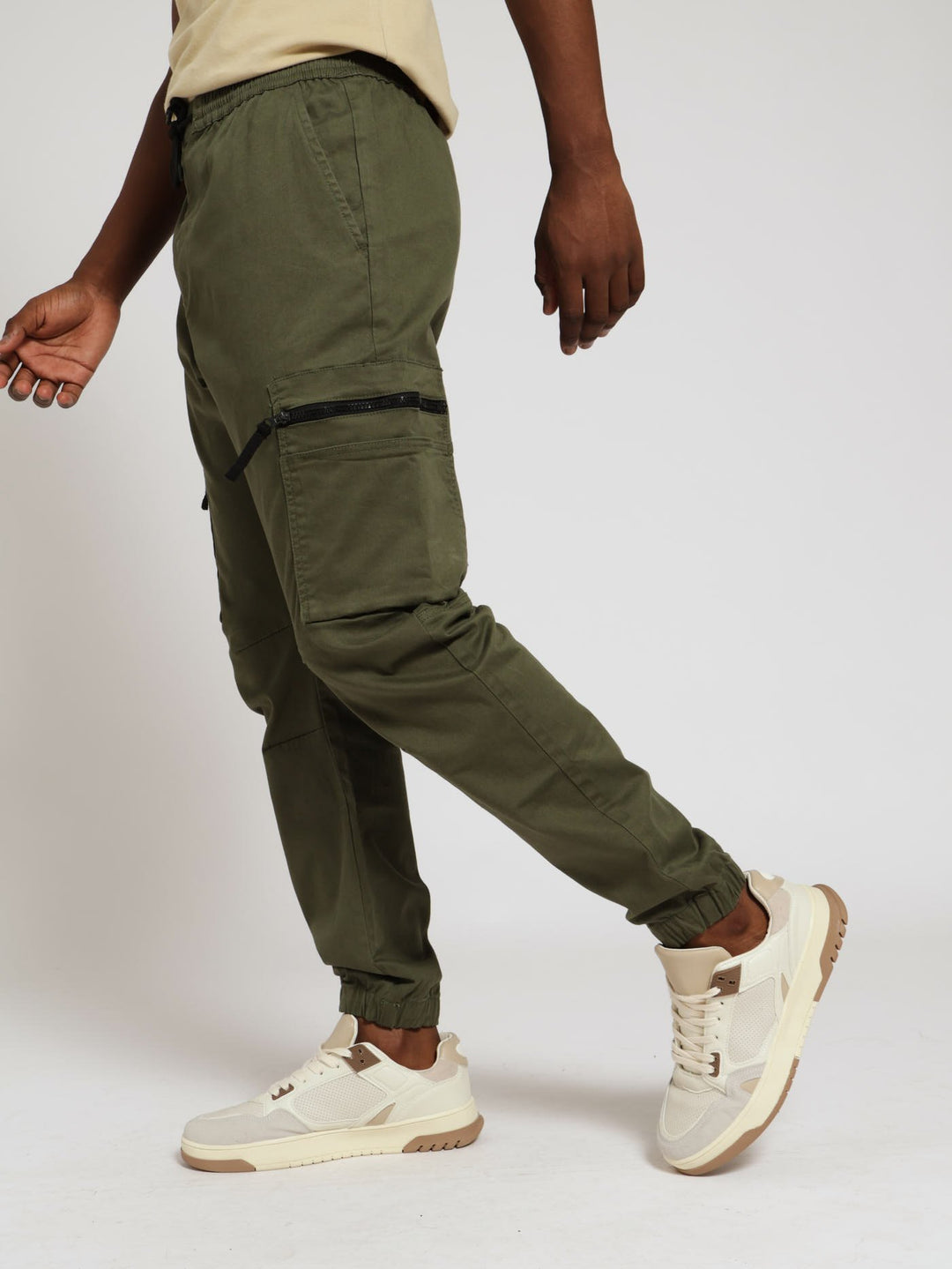 Zip Cargo Jogger - Light Fatigue