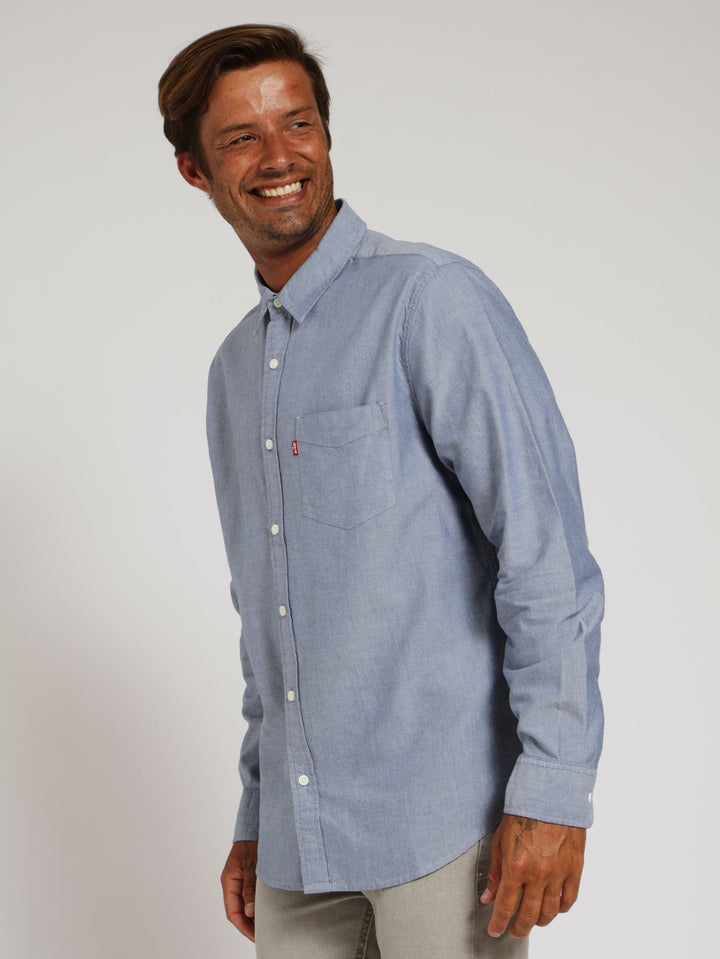 Classic 1 Pocket Standard Peony Shirt - Sky Blue