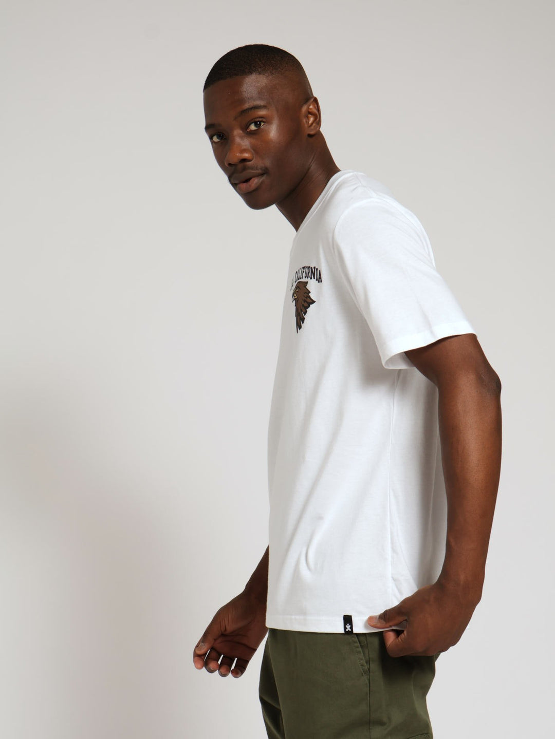 Los Angeles Eagle Front & Back Print Tee - White