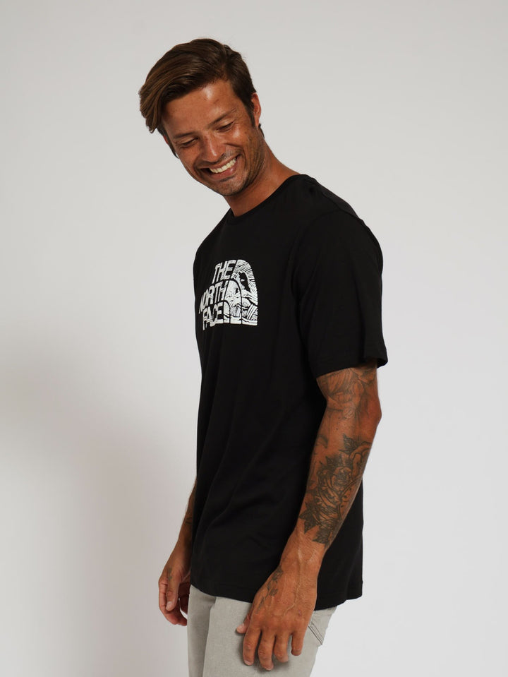 Woodcut Dome Tee - Black