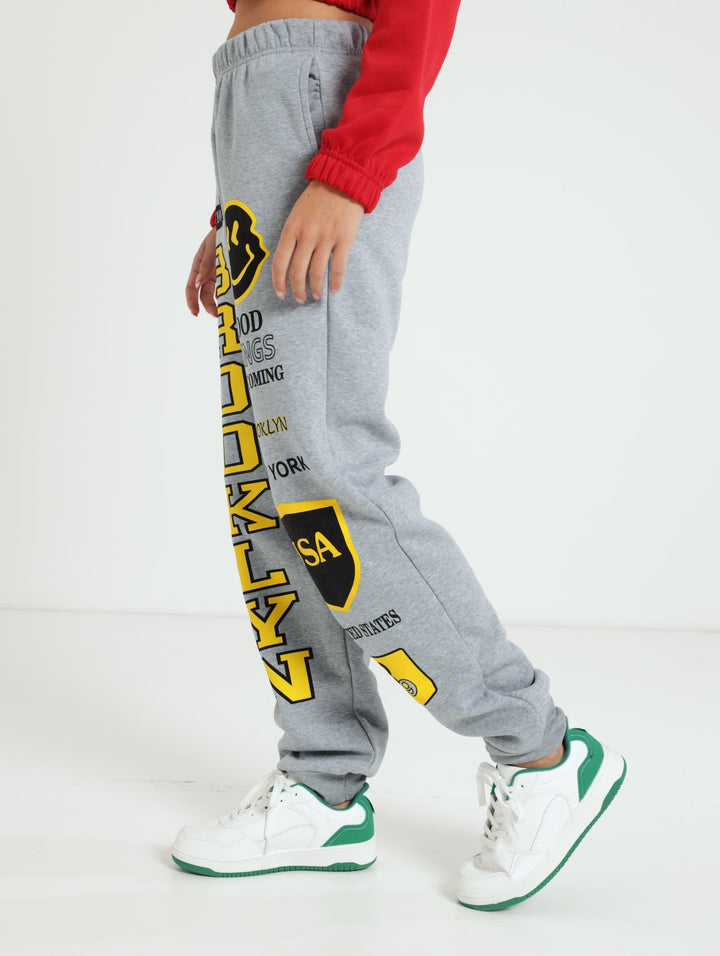 Wrap Print Jogger - Grey Melange