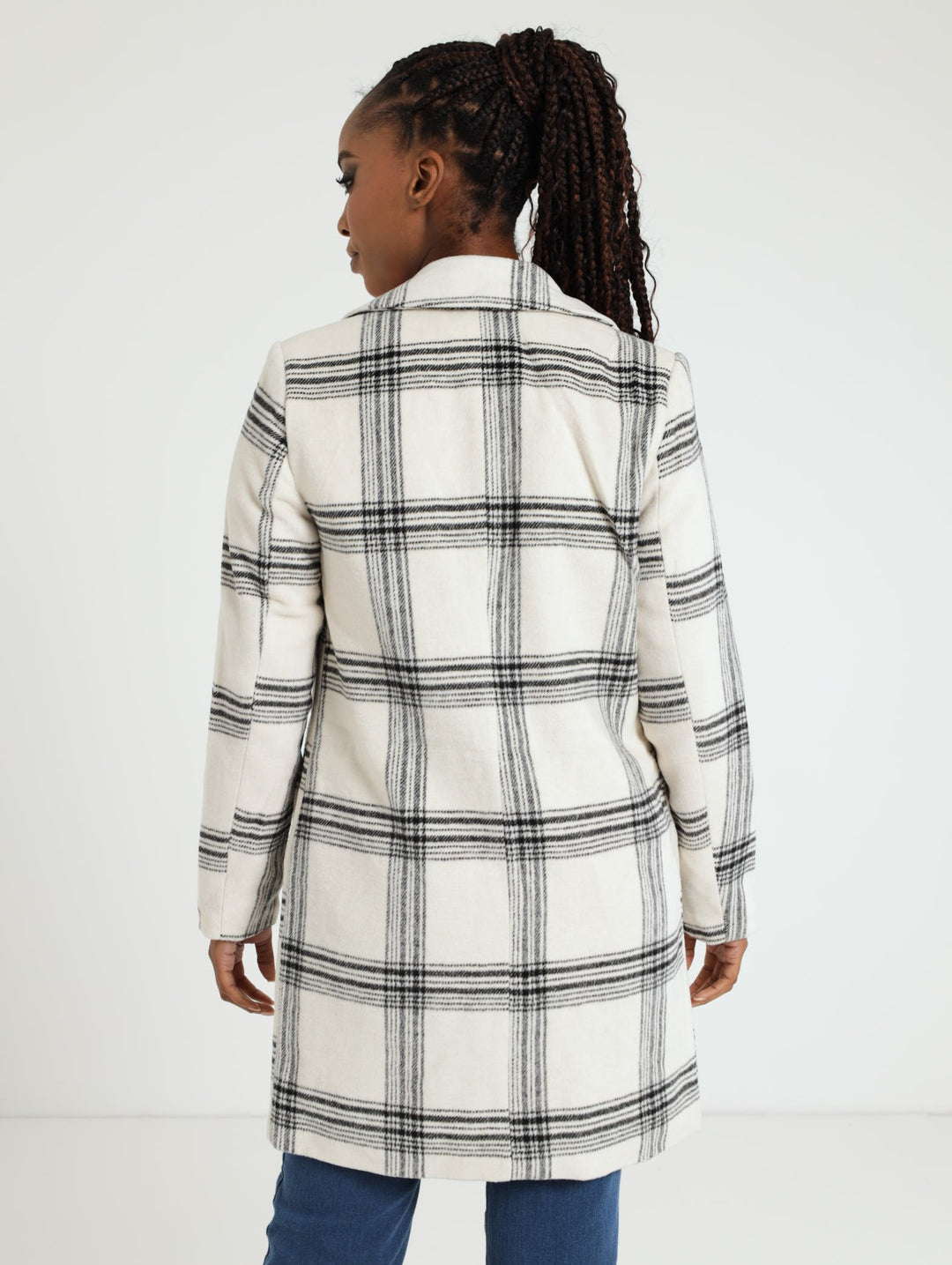 Charlotte Single Breasted Coat - White/Black