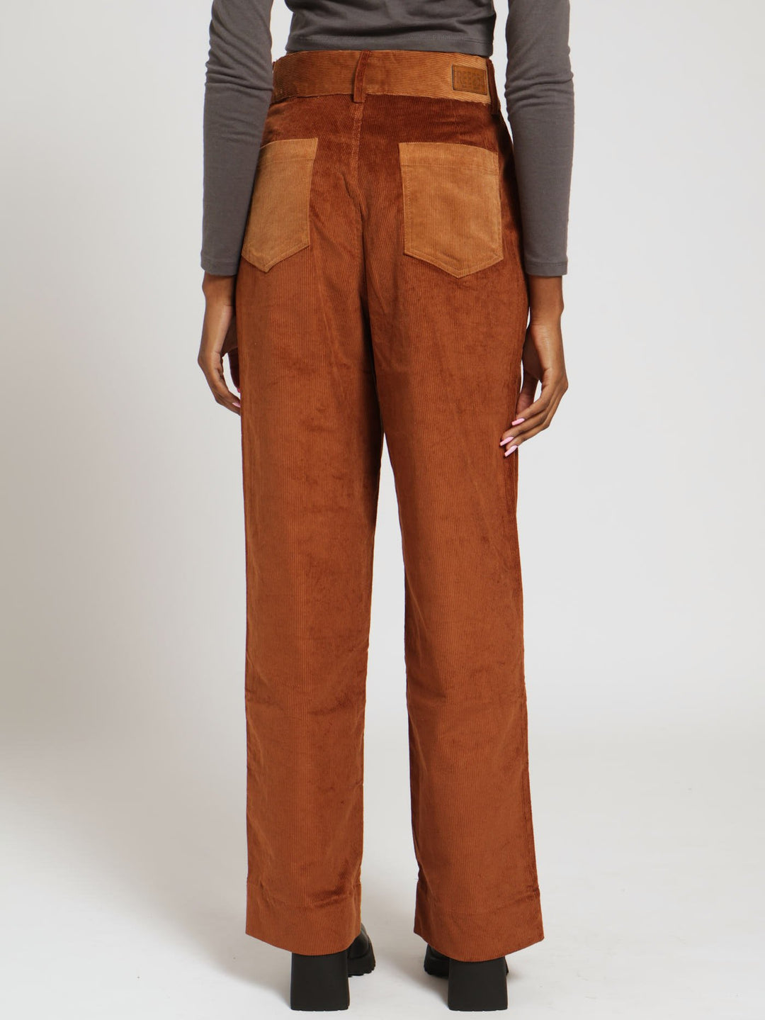 Blocked Corduroy Pants - Rust