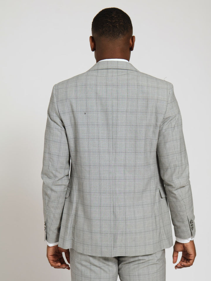 Check Suit Jacket - Grey