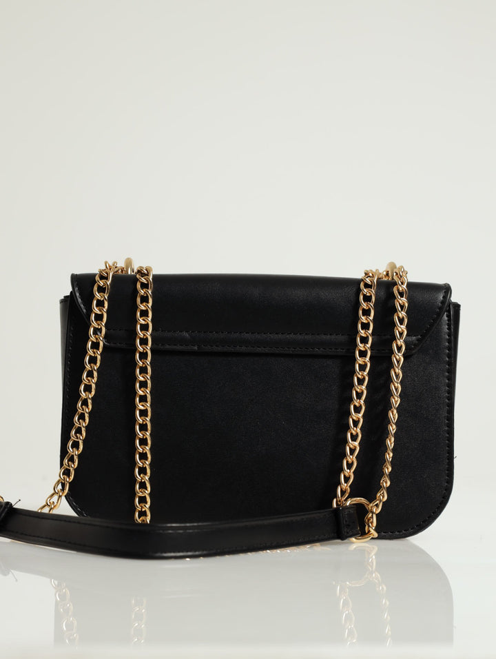 Gold Clasp Satchel - Black