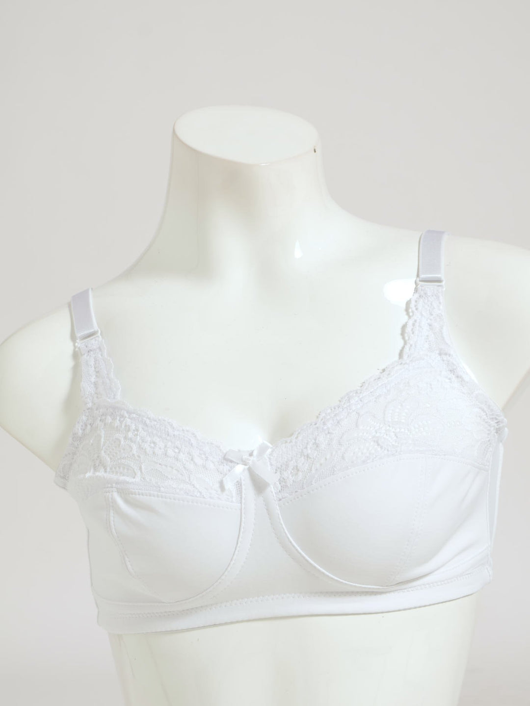 2 Pack Lace Wireless Bra - White/Beige