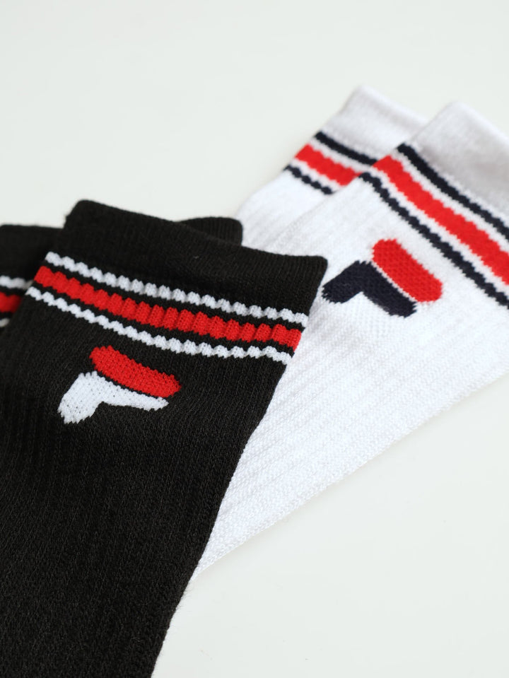 2 Pack Elora Tube Socks -  Black/White