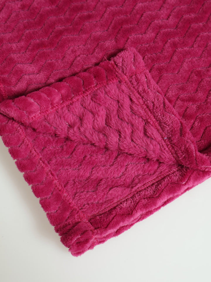 Zig Zag Flannel Blanket 125x15cm - Pink