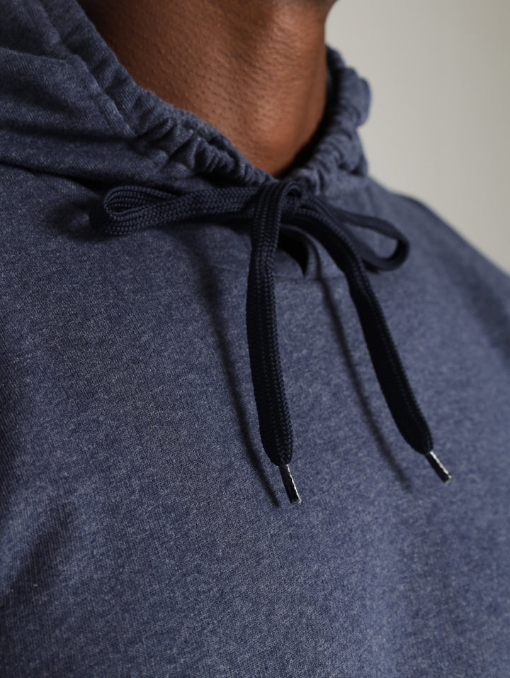 Hooded  Fleece Rib Top - Navy