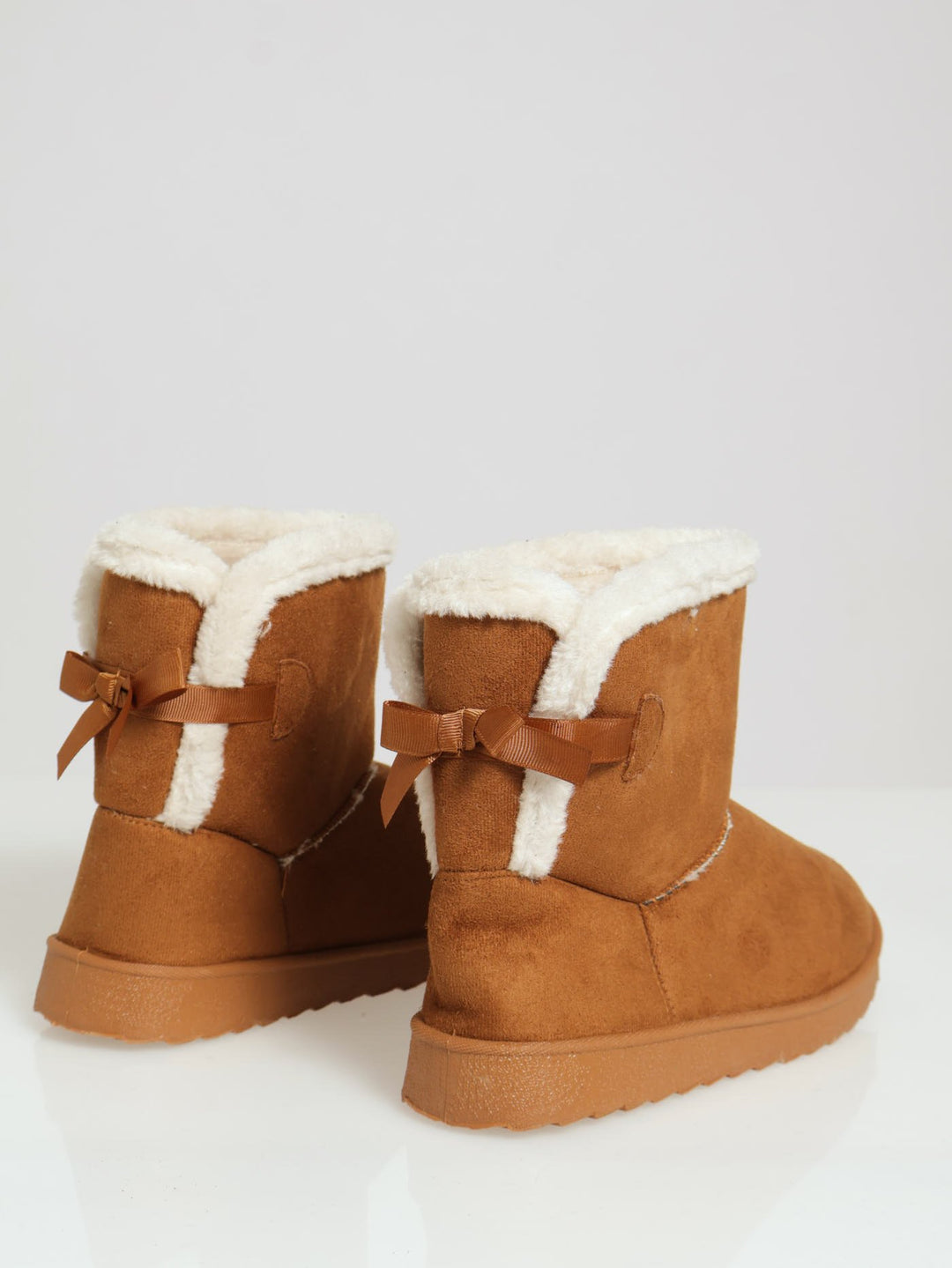 Outdoor Slipper Bootie With Bow Detail - Natural