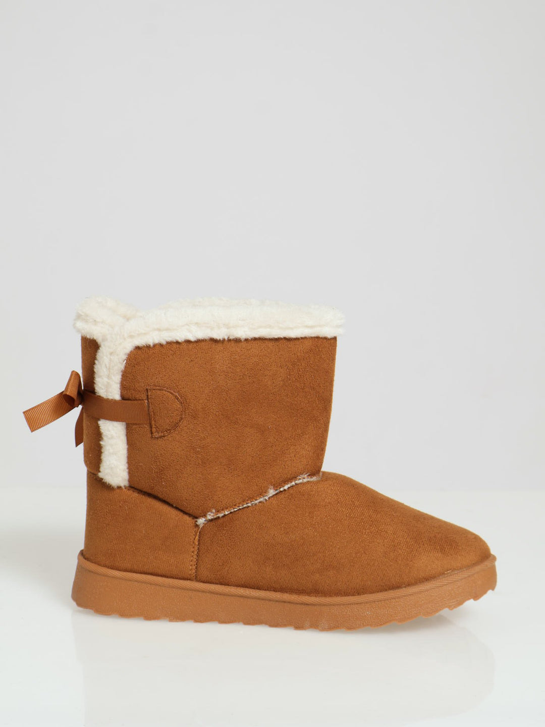 Outdoor Slipper Bootie With Bow Detail - Natural