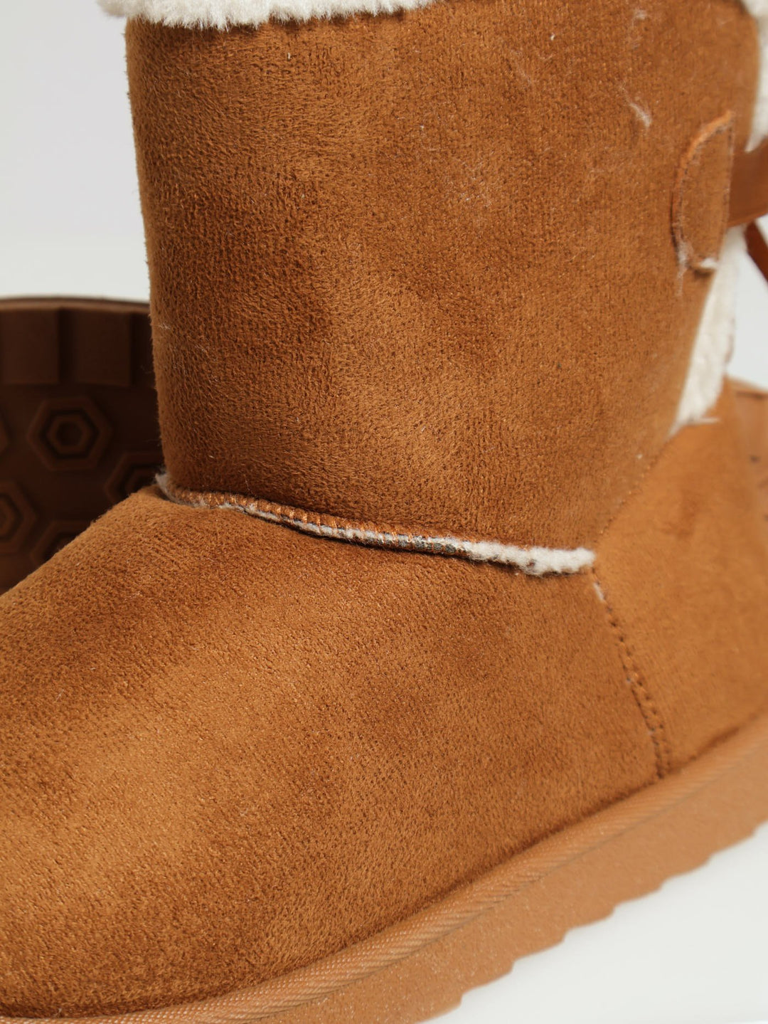 Outdoor Slipper Bootie With Bow Detail - Natural