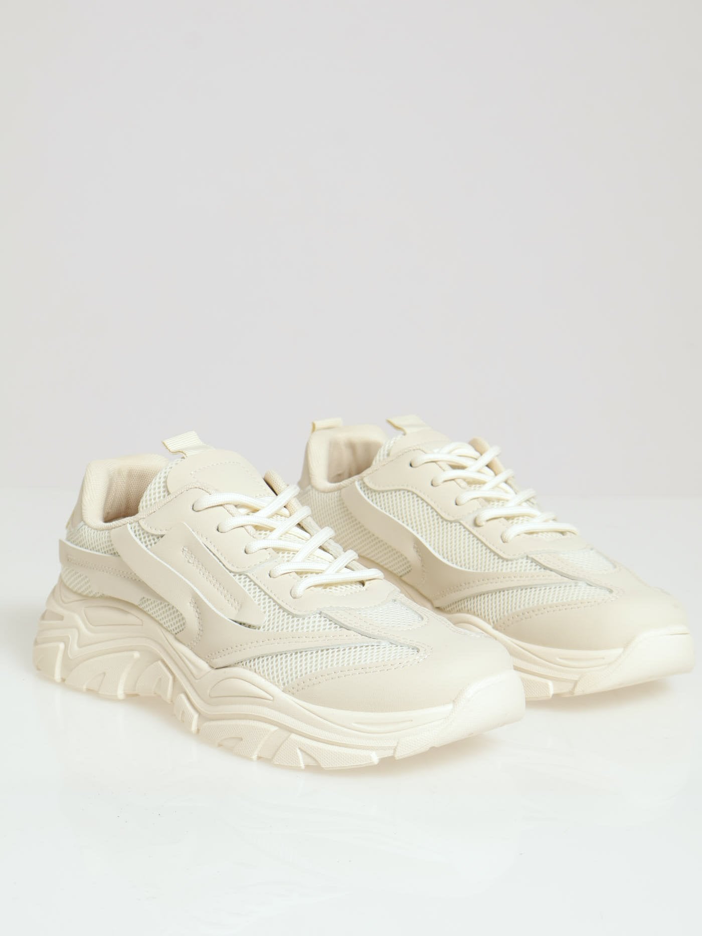 Chunky Mono Lace Up Sneaker Sand