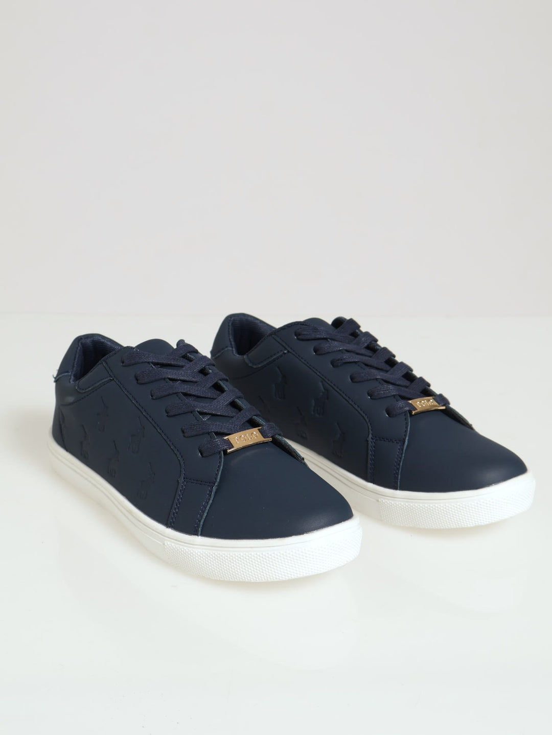 Debossed Pony Sneaker - Navy