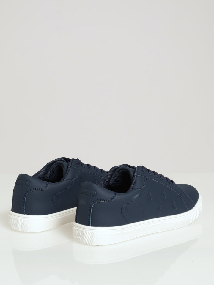 Debossed Pony Sneaker - Navy