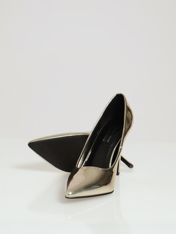 Theresa Pointed Court Heel - Gold