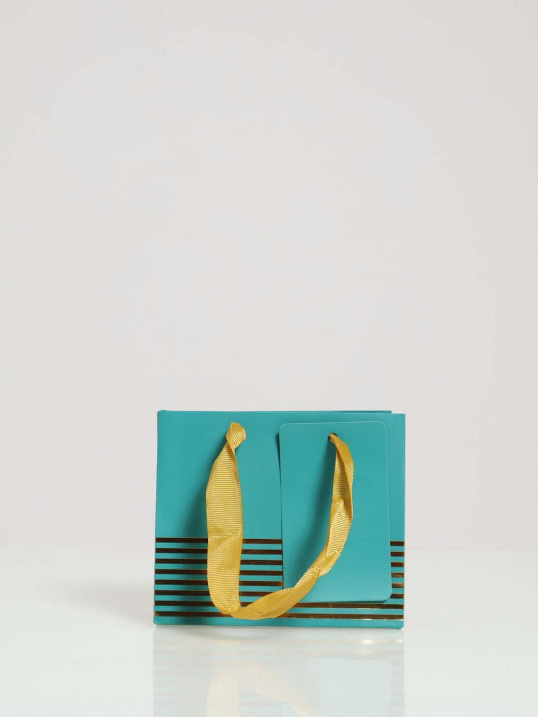 Gold Stripe Gift Bag - Teal