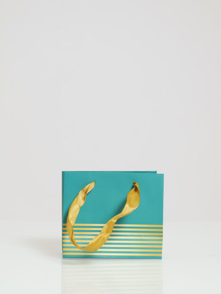 Gold Stripe Gift Bag - Teal