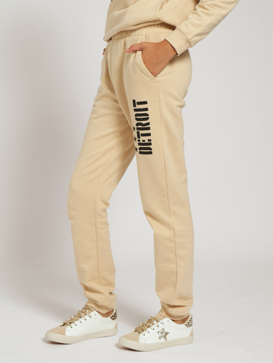 Girls Detroit Fleece Jogger - Stone