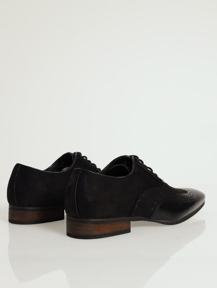 Magio 2Tone Wing Brogue Lace Up Derby - Black