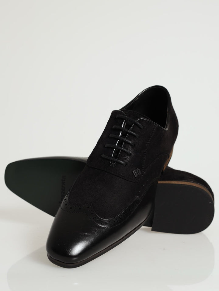 Magio 2Tone Wing Brogue Lace Up Derby - Black