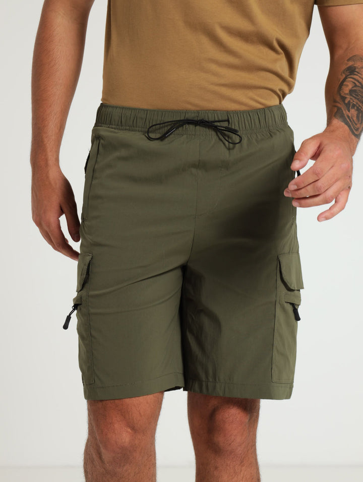 Zip Pocket Cargo Shorts - Fatigue