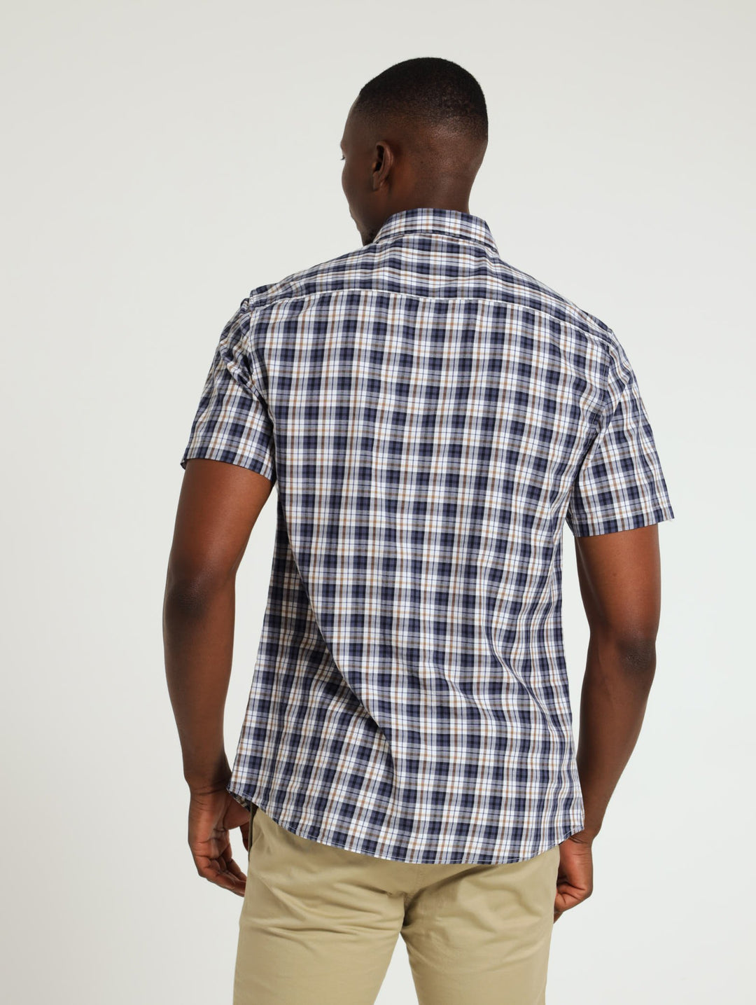 Bege Check Shirt - Navy