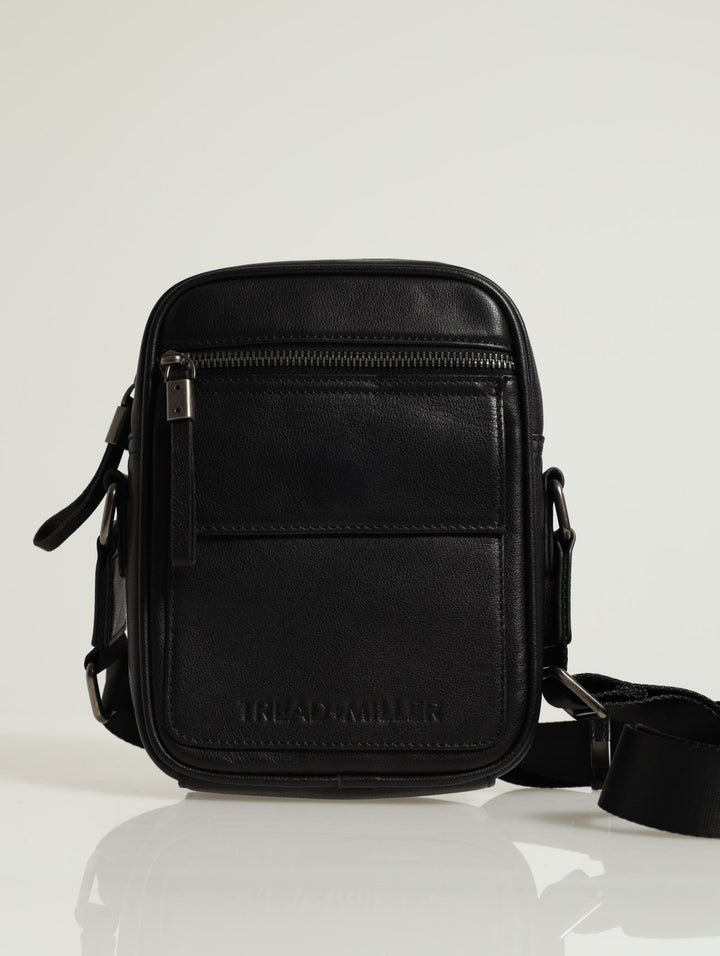 Leather Crossbody Bag - Black