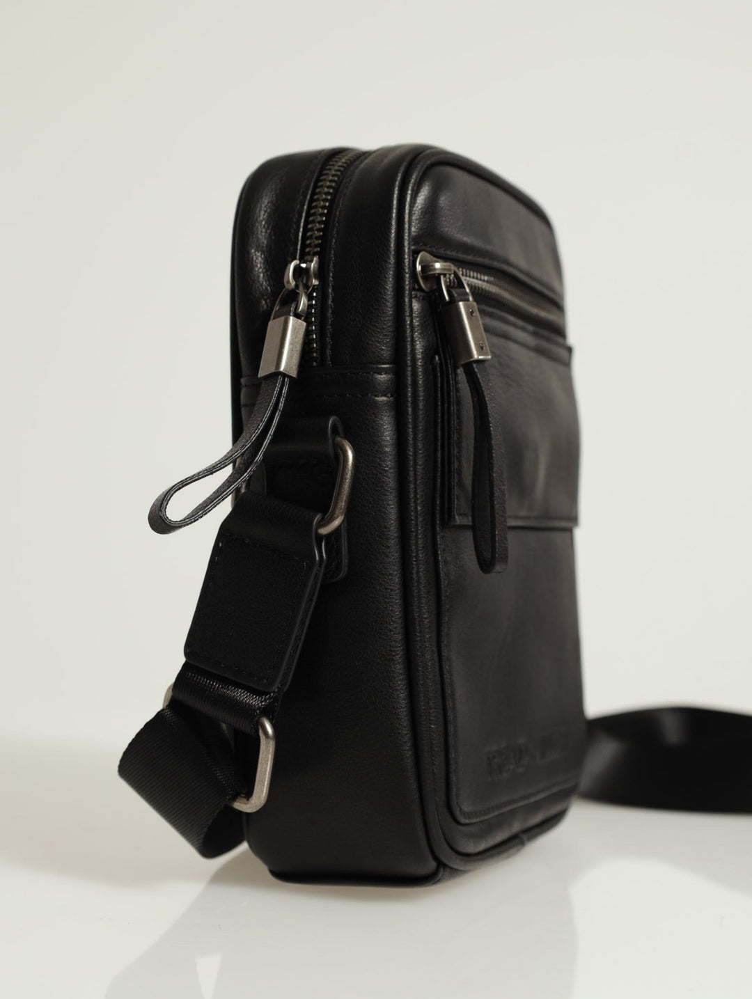 Leather Crossbody Bag - Black