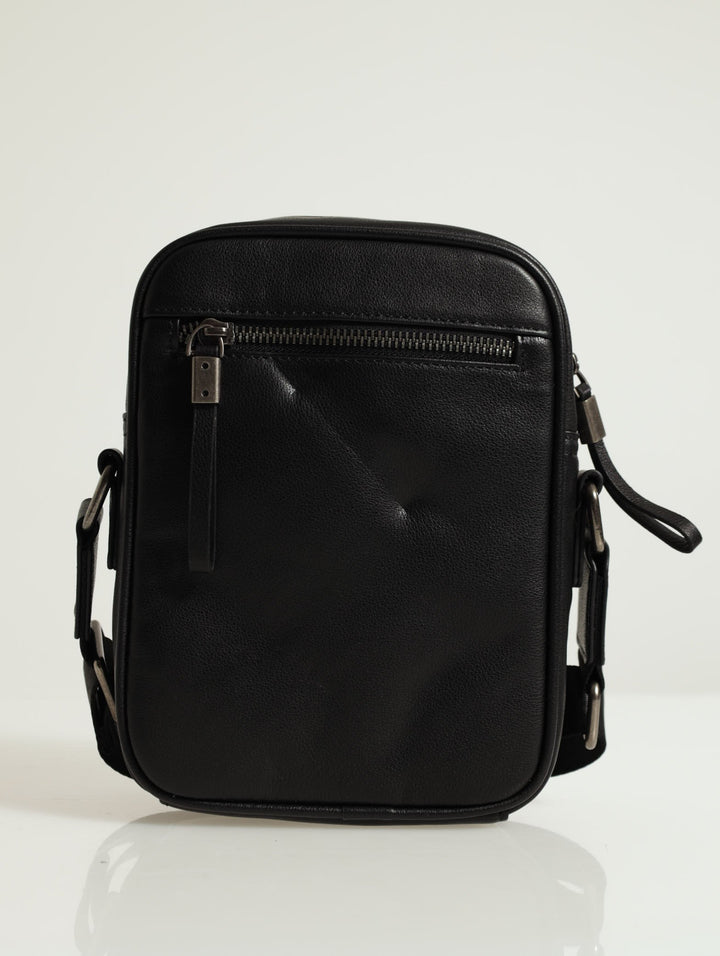 Leather Crossbody Bag - Black