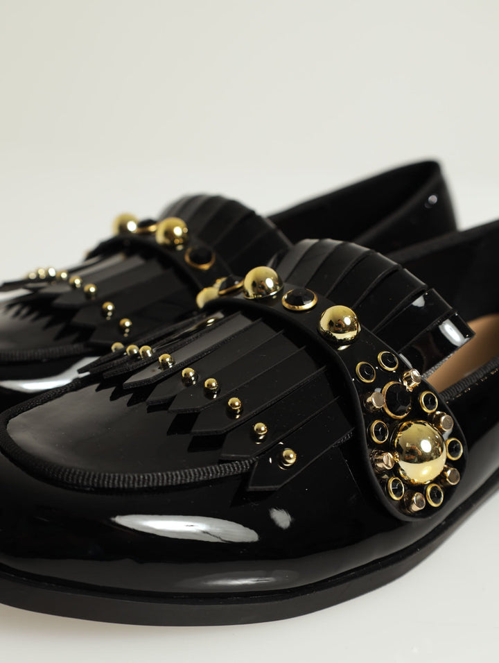 Scarlett Embellished Fringe Loafer - Black